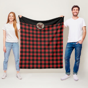 Couverture Polaire Tête d'orignal rouge noire