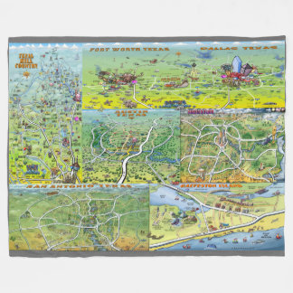Couverture Polaire Texas Fun Maps