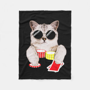 Couverture Polaire Texas Holdem Poker Cat