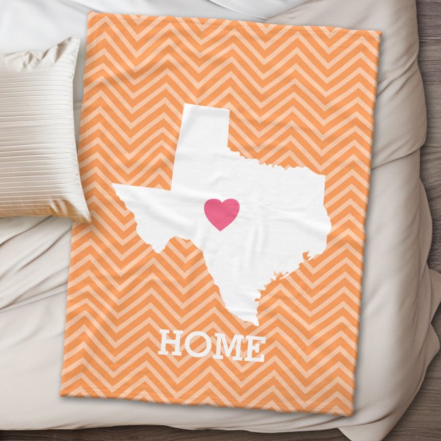 Couverture Polaire Texas Home State Love avec Coeur personnalisé en o (Texas Personalized Fleece Blanket)