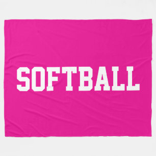 Couverture Polaire Texte ATHLÉTIQUE Blanc Gras en SOFTBALL sur fond R