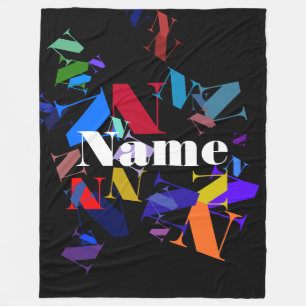 Couverture Polaire Texte coloré modifiable Tout nom ou mot que vous c