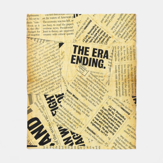 Couverture Polaire Texte du journal de presse avec vieux papier (Devant)