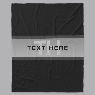 Couverture Polaire Texte en calques personnalisable moderne Noir et