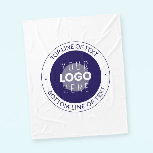 Couverture Polaire Texte et logo personnalisables Bleu foncé violet