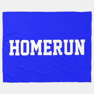 Couverture Polaire Texte HOMERUN Sport Bleu Royal Coloré Blanc