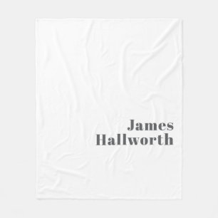 Couverture Polaire Texte moderne élégant et rétro Gris