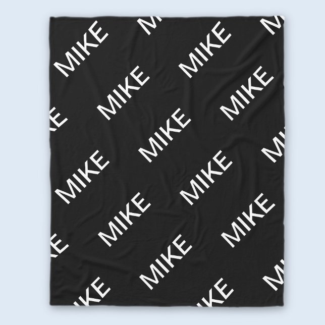 Couverture Polaire Texte personnalisable | Bold Modern Black & White (Créateur téléchargé)