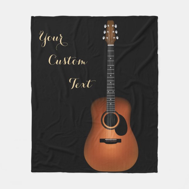 Couverture Polaire Texte personnalisable de guitare acoustique (Devant)