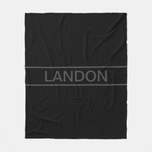 Couverture Polaire Texte personnalisable   Gras moderne noir et gris 