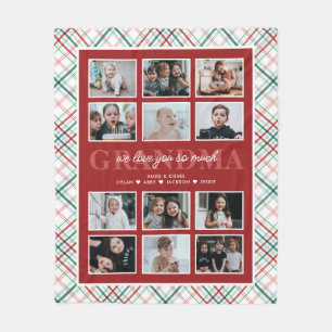 Couverture Polaire Texte Personnalisé 12-Photo Tartan