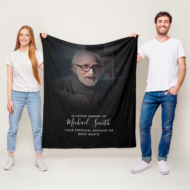 Couverture Polaire Texte personnalisé Hommage Photo Fleece Blanket (En situation)