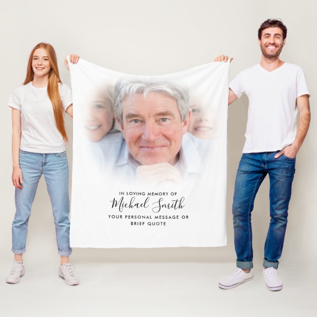 Couverture Polaire Texte personnalisé Hommage Photo Fleece Blanket (En situation)