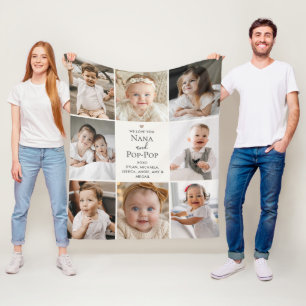 Couverture Polaire Texte personnalisé Nous aimons nos grands-parents