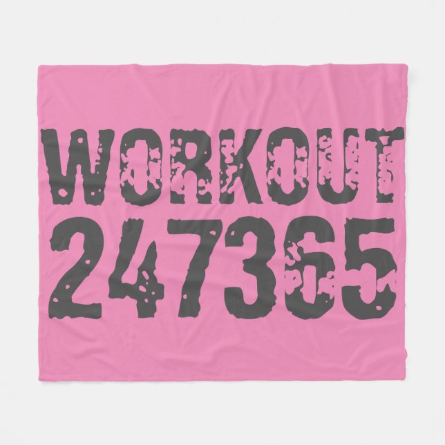 Couverture Polaire Texte usé et rayé Workout 247365 rose (Devant (Horizontal))