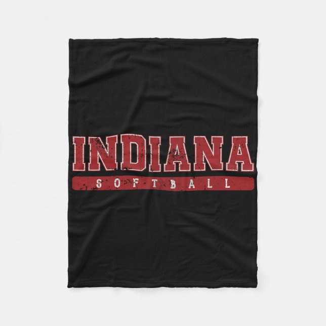 Couverture Polaire Texte vintage rouge doux de l'Indiana  (Devant)