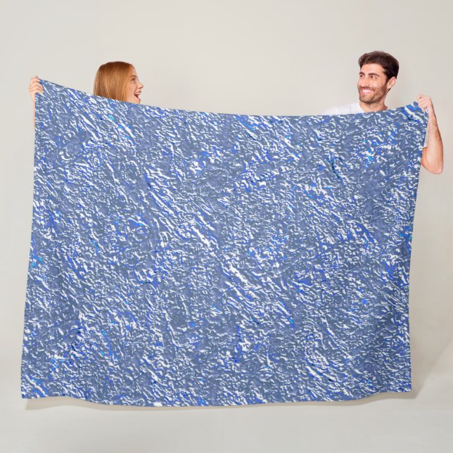 Couverture Polaire Textura rústica azul e efeito prateado (En situation)