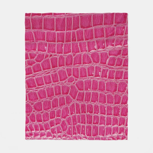 Couverture Polaire Texture à motif d'alligator rose (Devant)