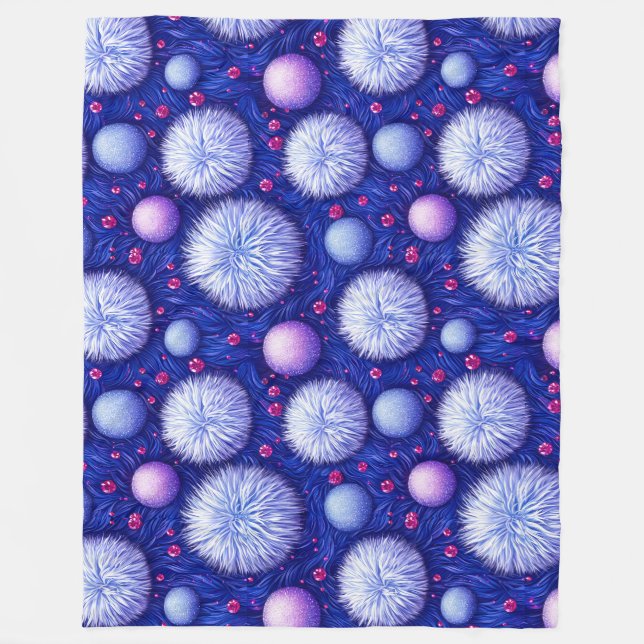 Couverture Polaire Texture Abstrait avec Orbes Brillantes et Flou (Devant)