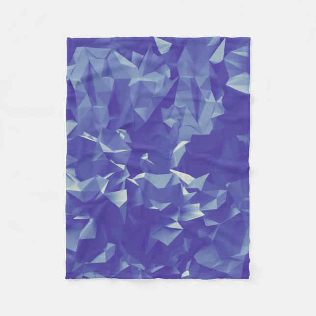 Couverture Polaire Texture Abstraite Géométrique Cristal Bleu Moderne (Devant)
