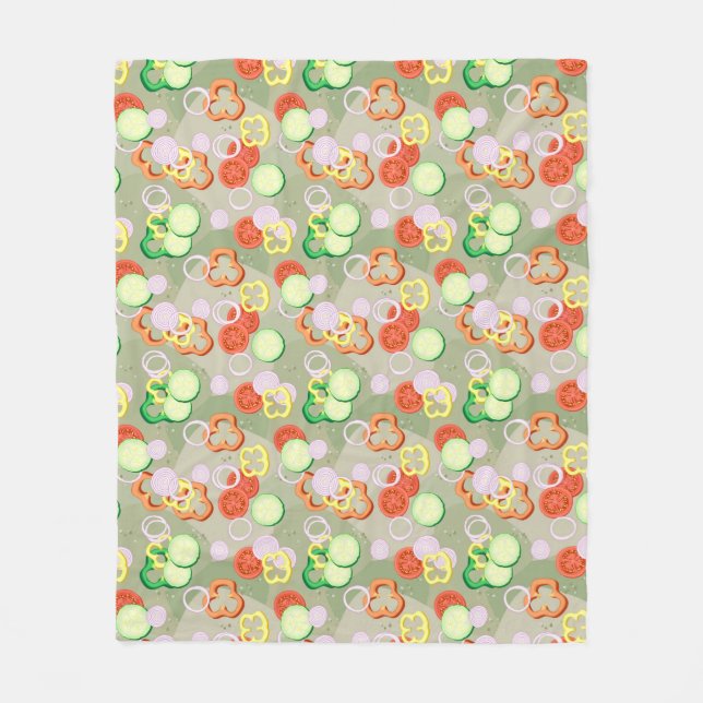 Couverture Polaire Texture avec des tranches de légumes (Devant)