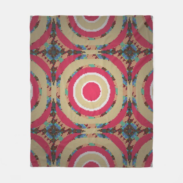 Couverture Polaire Texture beige, rose et bleue. ornement Abstrait. H (Devant)