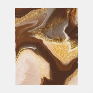 Couverture Polaire texture Brown en marbre : fluide abstrait
