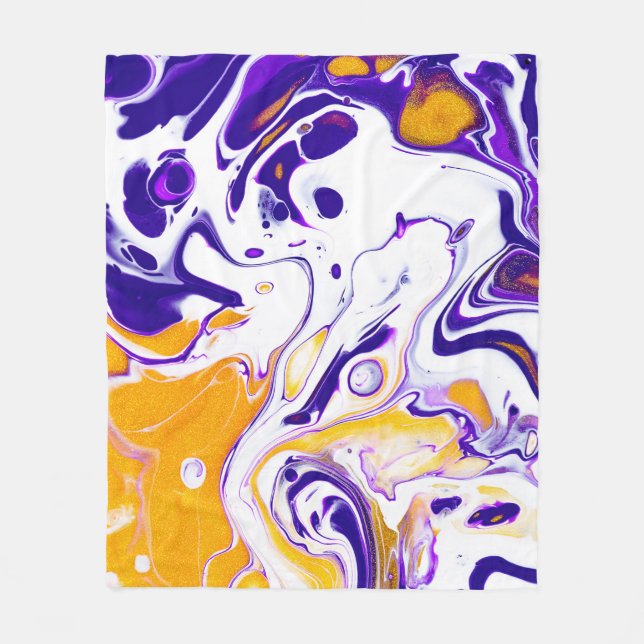 Couverture Polaire Texture d'art fluide : peintures tourbillonnantes. (Devant)