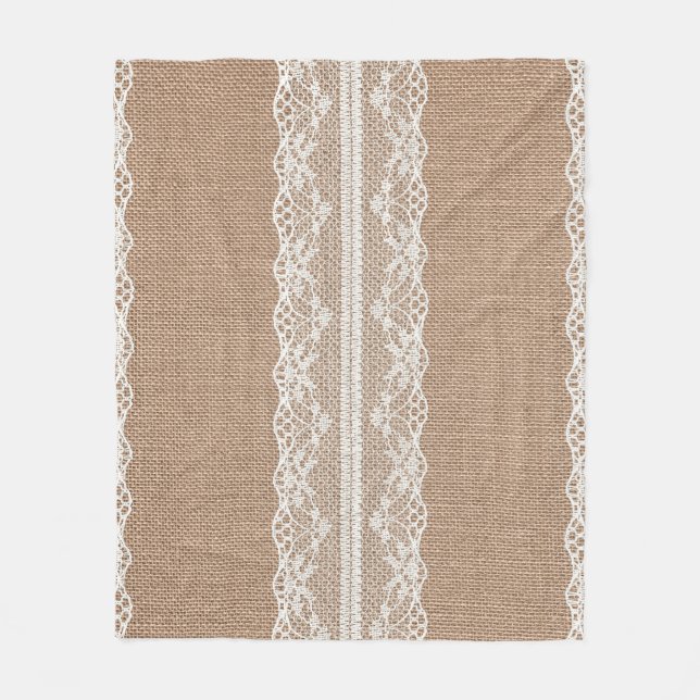 Couverture Polaire Texture de dentelle blanche Brown (Devant)