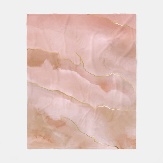 Couverture Polaire Texture de marbre rose (Devant)