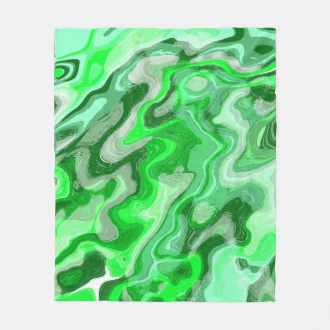 Couverture Polaire Texture de marbre vert émeraude peinture liquide a (Devant)