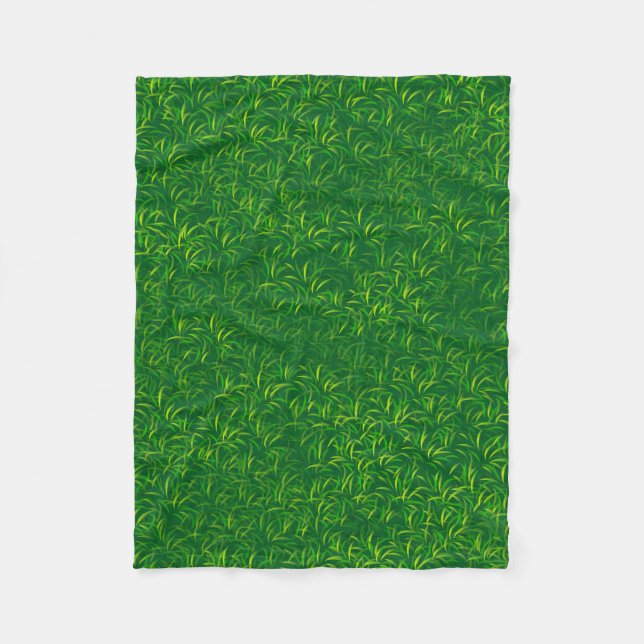 Couverture Polaire Texture d'herbe verte (Devant)