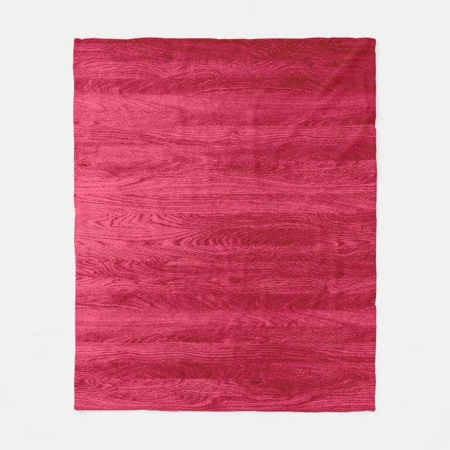 Couverture Polaire Texture du grain de bois rouge (Devant)