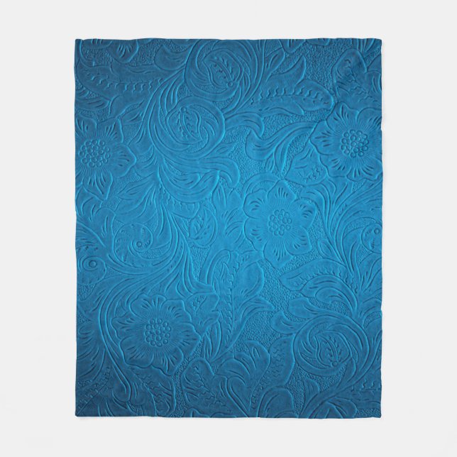 Couverture Polaire Texture en cuir bleu (Devant)