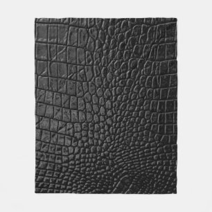 Couverture Polaire Texture en cuir noir