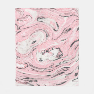 Couverture Polaire Texture en marbre rose et noir. Retour abstrait mo