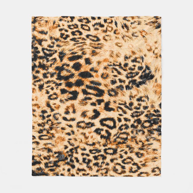 Couverture Polaire Texture peau léopard, motif léopard (Devant)