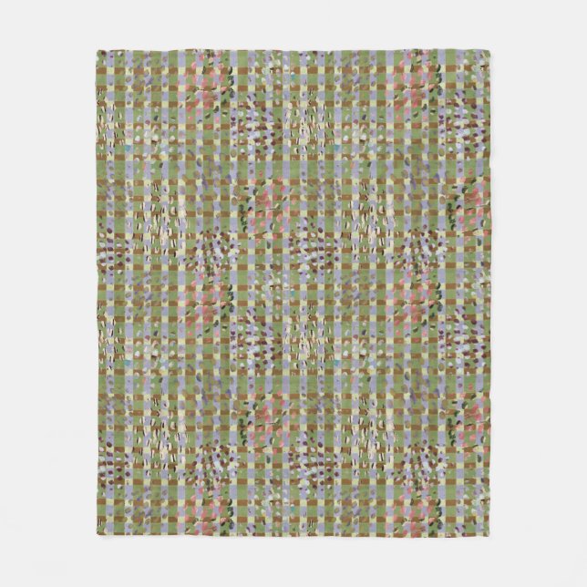 Couverture Polaire Textured Pointillism Grid Pattern Artwork (Devant)