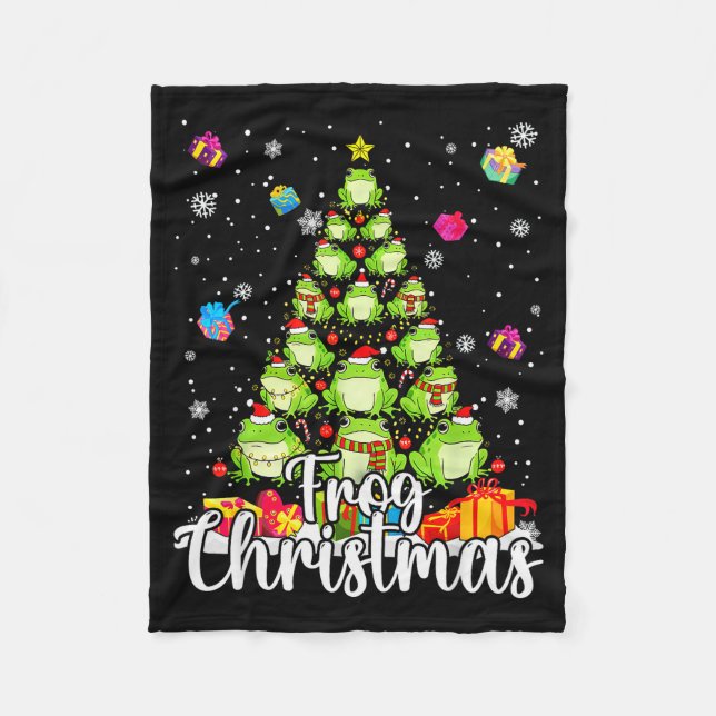 Couverture Polaire Th Cute Frog Christmas Tree Pajama Matching Costum (Devant)