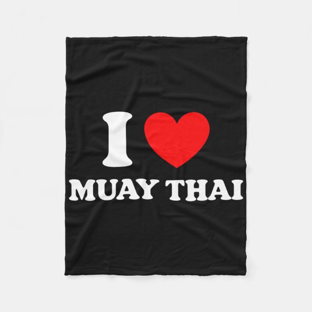 Couverture Polaire Thailand Kickboxing I Heart Muay Thai I Love Muay  (Devant)