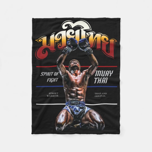 Couverture Polaire Thaïlande Muay Thai Kickboxing Original (Devant)