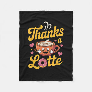 Couverture Polaire Thanks A Latte Cute Coffee Donut Thanksgiving 