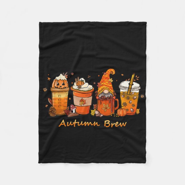 Couverture Polaire Thanksgiving Automne Brew Automne Café Citrouille  (Devant)