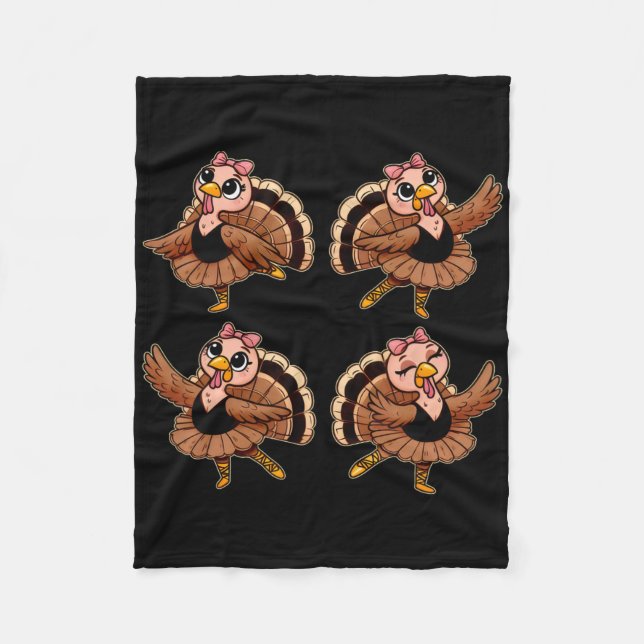 Couverture Polaire Thanksgiving Ballet Turquie Danser Ballet Enseigna (Devant)