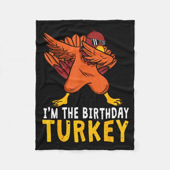 Couverture Polaire Thanksgiving Birthday Funny Bday Born On Thanksgiv (Devant)