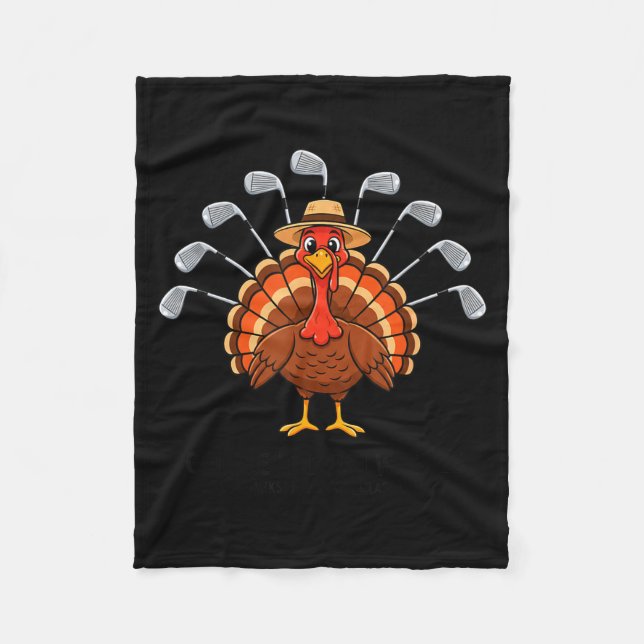 Couverture Polaire Thanksgiving Golf Turkey Funny Turkey Day Golf Cli (Devant)