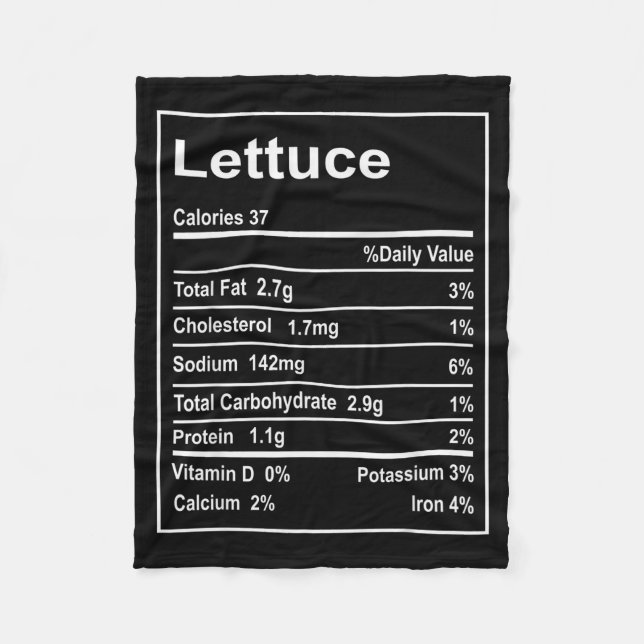 Couverture Polaire Thanksgiving Lettuce Nutrition Facts Men Women Chr (Devant)