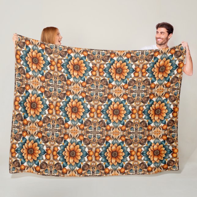 Couverture Polaire Thanksgiving Populaire citrouille d'automne Collec (En situation)