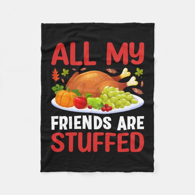 Couverture Polaire Thanksgiving Tous Mes Amis Sont Stuffés (Devant)