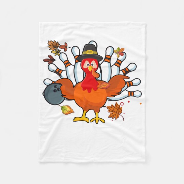 Couverture Polaire Thanksgiving Turkey Bowling Ball (Devant)